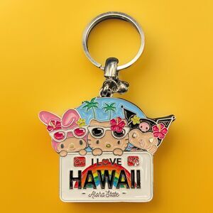 Hello Kitty Kuromi My Melody I love Hawaii Keychain NWT 2022 RARE
